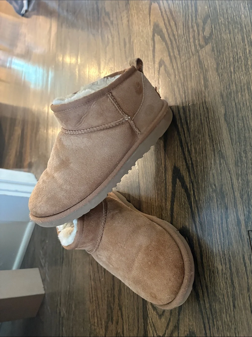UGG Kids Chestnut Faux-Suede Ultra Short Mini Boots
